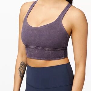 Lululemon Free To Be Bra Long Line Rib Snow Wash Light Support, A/B Cup